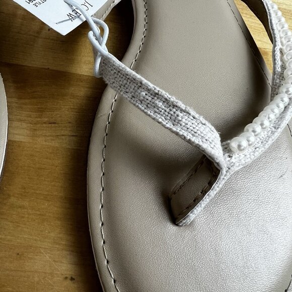 J. Crew Factory Pearl Easy Summer Flip-Flops Flat Sandal‎ Women's Size 9 FLAW - Picture 5 of 11